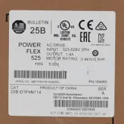 Free Tax 25B-D1P4N114 AB PowerFlex 525 0.4kW 0.5Hp AC Drive FactorySealed New