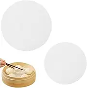 Silicone Steamer Mat, CAASFOOY 10 Pieces Bamboo Steamer Silicone Liners,Steamer Liner Silicone Mesh Mat, Reusable,Non Stick Round Mesh Baking Sheet Paper for Food Steamer (2 Size 25cm/30cm)