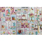 Patchwork Quilting Sewing Fabric Sew In Love Patch Panel 39x110cm