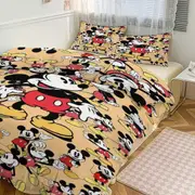 Bed Sheets g446 Mickey Print Bedding Set Pattern Duvet Cove Set 3 Pieces 1 Quilt Cover And 2 Pillowcases for Women Men Teens tq446 Bed Sheets