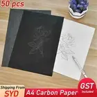 50x Sheets Carbon Paper Transfer Copy Graphite Tracing A4 Wood Canvas Art Black