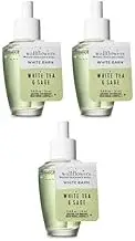 Bath and Body Works 3 Pack White Tea & Sage Wallflowers Fragrance Refill. 0.8 fl oz.