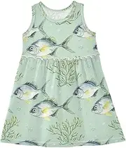 [Caihoyu] Girl Sleeveless Dresses Toddler Kids Swing Casual Spring Dresses Birthday Gift, Multicolor12, 3 Years