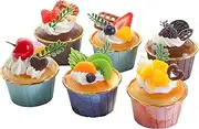 Fake Cupcake Model 6Pcs Artificial Fake Cupcake Decorative Simulation Cupcake Model for Display Kitchen Decoration Photography Props