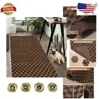 3FT x 19FT Indoor/Outdoor Non-Slip Runner Rug - Washable Checkered Style