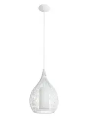 Solis 1 Light Large Pendant in White with Frosted Opal Glass