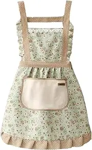 Kitchen Cooking Apron, Chef Apron Cute Apron for Women，Polyester Cotton Apron Kitchen BBQ Artist Painting Apron 1 Pack (pastel blue)