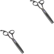 Ipetboom 2 Pcs Japanese Stainless Steel Hair Cutting Scissors Hair Thinning Styling Barber 5.5 Inch Salon Tool