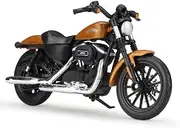 Motorcycle Model with Steering Movable Stand for Harl&ey for Da&vi&ds&on for Sp&or&ts&te&r for Iron 883 1:18 2014 Metal Motorcycle Diecast Bike Car Model Toy Collection MI&NI Moto Gift(Yellow)
