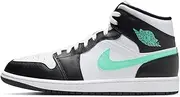 [Jordan] Nike Air 1 Mid Men's Shoes Black/Fire Red-White DQ8426-060, White/Green Glow-black, 11.5