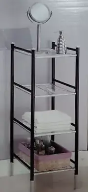 Neu Home 4-Tier Shelf Tower Oil Rubbed Bronze Rack Organizer Slim Home Storage