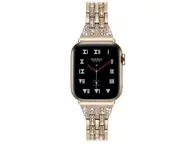 Fashion Stainless Steel Metal Five Beads Two Rows of Shiny Strap for Apple Watch5 4 3 2 1-Gold