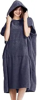 Quick Dry Hooded Towel with Hood Pocket Wetsuit Changing Towel for B Kayak Swimming Surfing B Sports Grey