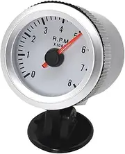 PCECKMZTFZ 0-8000RPM Tachometer 52mm Auto Car Tacho Gauge Blue LED 12V Display Tachometer for 4/6/8 Cylinders Gasoline Car Speedometer(White)