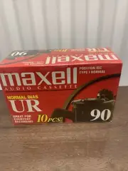 NEW MAXELL Cassette Box 10 Tapes Normal Bias UR 90 Type I Normal Vintage NOS