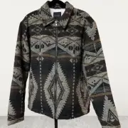 Men’s Cotton On Aztec print Sherpa lined jacket size LARGE - could be unisex