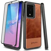 For Samsung Galaxy S20 Plus S20 Ultra Leather Phone Case Cover +Screen Protector