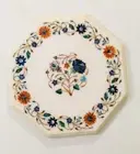 12" Marble Corner Side Table Top Handmade Inlay Pietra dura Home Decor and Gifts