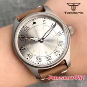 Tandorio 20ATM Pilot Titanium Case Sliver Dial NH35A Movement Men Watch Sapphire