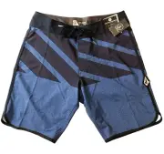 Volcom Mens 29 Lido Heather Mod 20 Board Shorts Swimsuit Ballpoint Blue