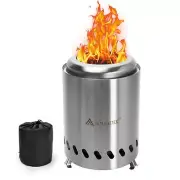 SOLEADER Tabletop Fire Pit Smokeless Stainless Steel Indoor/Outdoor with Tra...