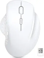 Bluetooth Mouse, Wireless Mouse, Ergonomic Mouse, 2.4GHz with USB Receiver, 1600 DPI Optical Tracking, Quiet Clicks, Computer Mouse for Laptop, PC, Notebook