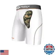 235 Compression Short w/AirCore Hard Cup Boys L, WHITE