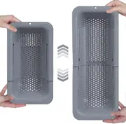 Over The Sink Colander Strainer Basket - Wash Vegetables And Fruits, Drain Cooked Pasta - Extendable - Kitchen Essentials (7.9 W X 14.5-19.5 L X 2.75