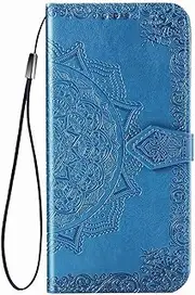 [YukeTop] Case for Oppo A16s, PU Leather Flip Folio Wallet Cover, with Card Slots, Case Cover for Oppo A16s.(Blue)