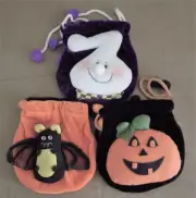 SET OF 3 SMALL HALLOWEEN DRAWSTRING TREAT BAGS