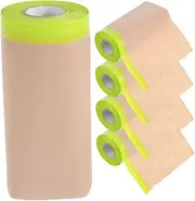 Tofficu Pack Pretaped Masking Paper Self-Adhesive Film for Artists Car Painting Airbrushing Kraft Paper Tape for Tracing Cutting Stencils