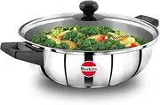 Hawkins Futura Steel Cook N Serve Frying Pan with Glass Lid, 3 Litre Capacity