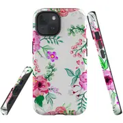 For iPhone 15 Plus Case, Shielding Cover, Floral Garden