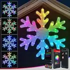 Smart 32" Large Snowflake Decorations Outdoor Lights APP Programmable, 78 LED...