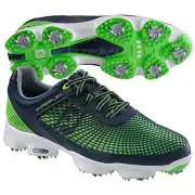 NEW! FootJoy [14] Medium Men's HyperFlex Spikes Golf Shoes 51007-Navy/Green