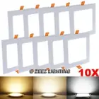 10X 18W 8-Inch Square Natural White LED Recessed Ceiling Light Canless Downlight