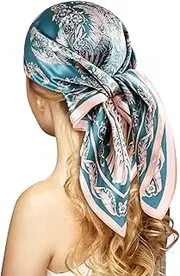 [Stlvoll] 100% Silk Head Scarf for Women - 27" Hair Scarves Satin Head Scarf Bandanas Square Silk Hair Night Sleeping with Gift Packed