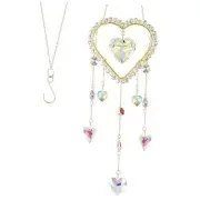 Hanging Colorful Sunshine Catcher, Love-Shaped Crystal Wind Chimes, Clear