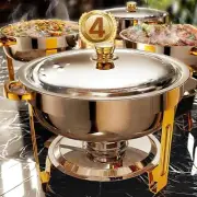 Chafing Dishes for Buffet 4 Pack, 6QT Round Chafing Dish Buffet Set Stainless St
