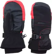 GORDINI Junior AquaBloc Mittens - Kids - Black/Fire Engine Red - Size XL
