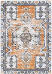 Providence Taza Distressed Vintage Terracotta & Cream Rug