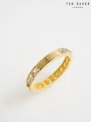 Ted Baker Gold Tone Rosie: Crystal Rock Hinged Bangle Bracelet (W86662) | $180