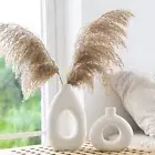 NEW West Elm (Set 2) Large White Abstract Boho Ceramic Boho Flower Vase Vases