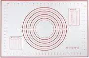 Non-Stick Silicone Baking Metered Mat - Extra Thick Pastry Clay Fondant Sheet, Counter, Oven Liner, Pie Crust, Reusable Rolling Dough Mat 60x40 (Red)