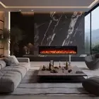 Rocco 84 inch Recessed Wall Mounted Electric Fireplace Heater Flame Effect
