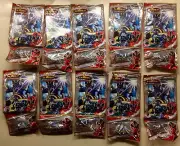 LOT 7x Power Rangers Mini-Figures & Trading Cards (Factory Sealed)(Bandai)(Blue)