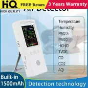 9-In-1 Air Quality Monitor Tester White for Temperature Humidity HCHO TVOC PM2.5