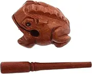 Carved Wooden Frog Rhythm Percussion Instrument Fun Musical Toy Decorative Animal Shaped Figurine Wooden Musical Instruments