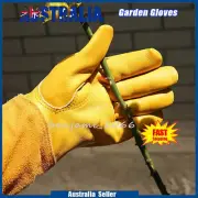 Leather Garden Gloves Rose Pruning Thorn Proof Gardening Protective Sleeve S/M/L