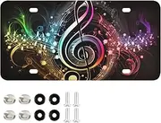 AIXIWAWA License Plate Art Music Note Print for Automobile Front Rear 12x6 inches Standard Aluminum Alloy Metal Car Tags Decorative Plates